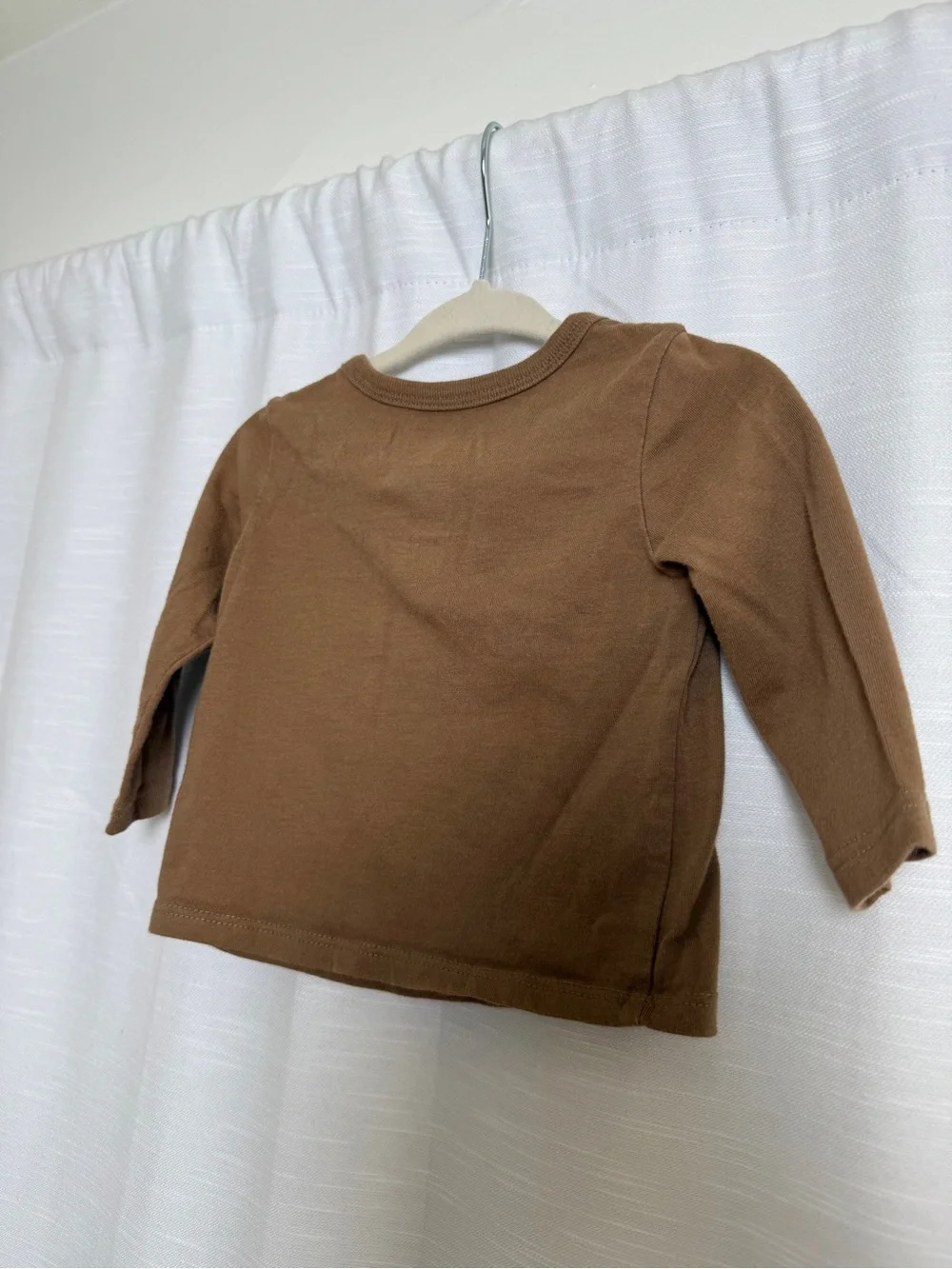 First Impressions Baby Horse Graphic Long Sleeve Tee Brown Neutral Top | 3-6M